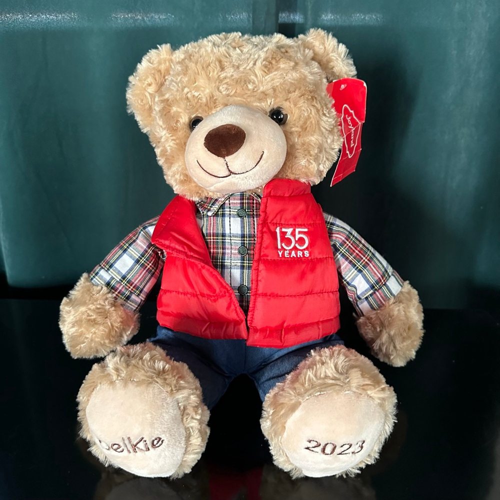 Baby Belkie Stuffed Animal Brown Red Plaid Vest 135 Years 2023